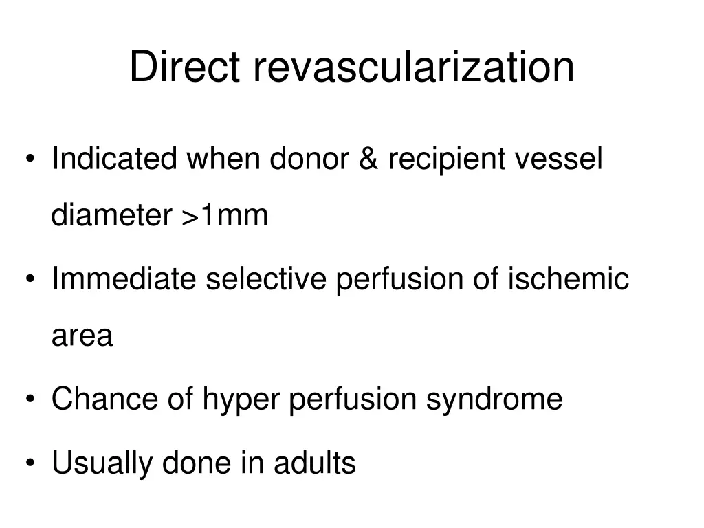 direct revascularization