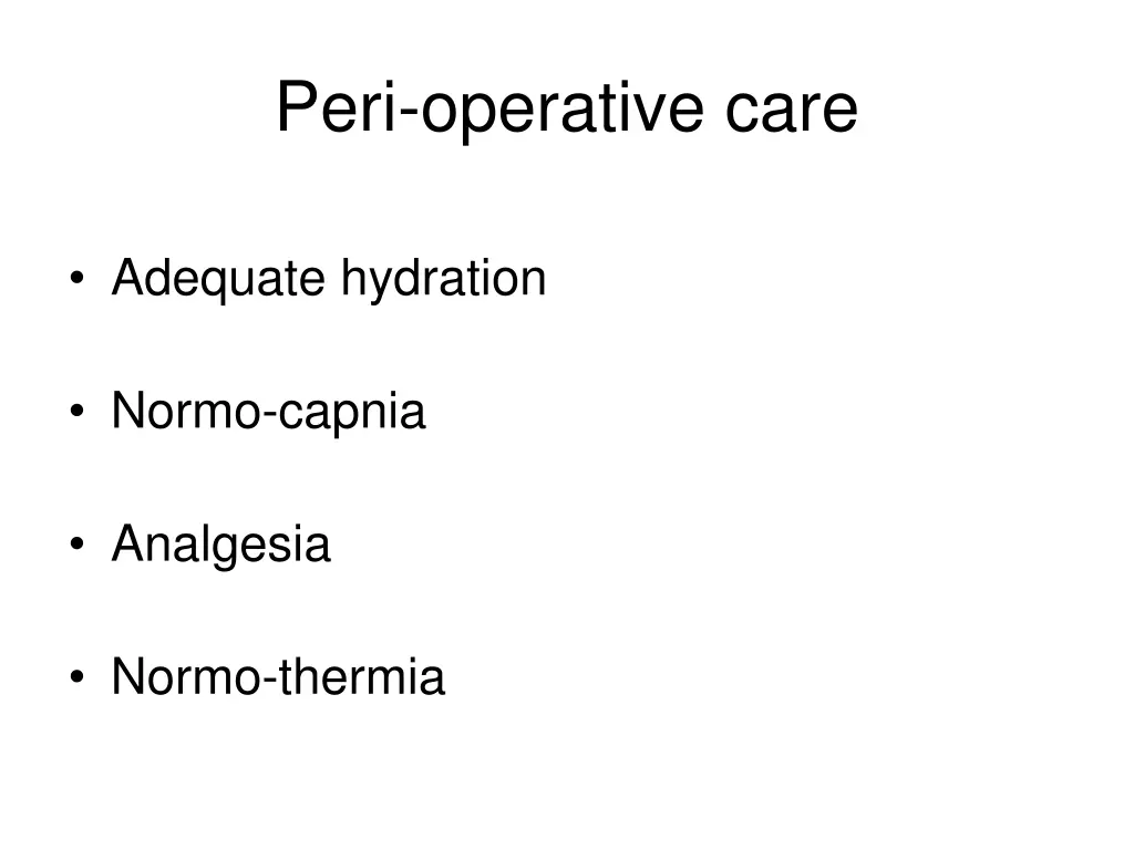 peri operative care