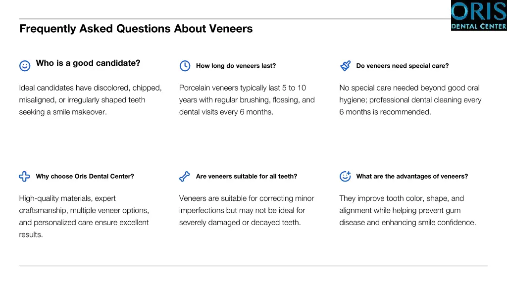 frequently asked questions about veneers