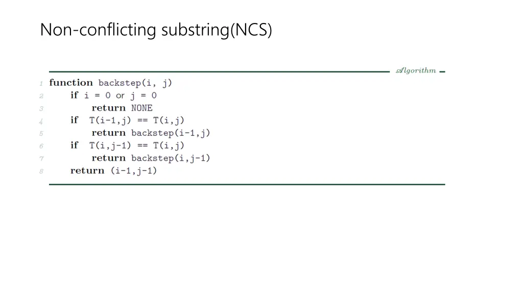 non conflicting substring ncs 13