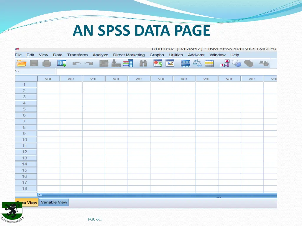 an spss data page