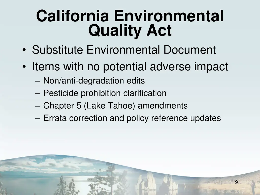 california environmental quality act substitute