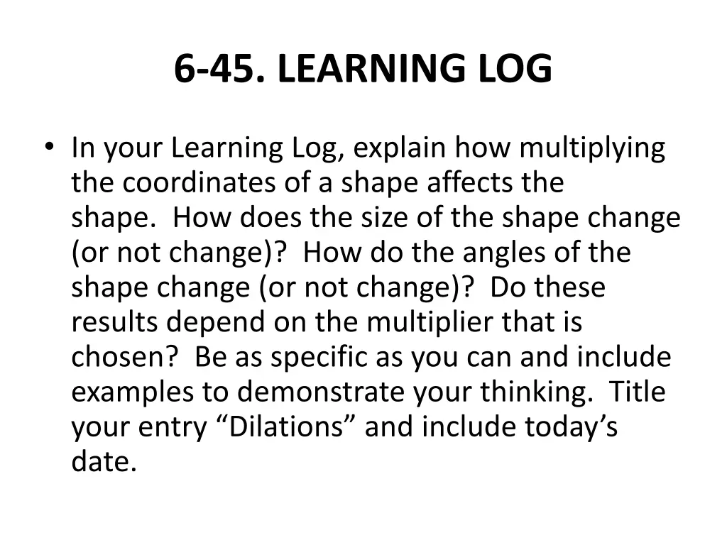 6 45 learning log
