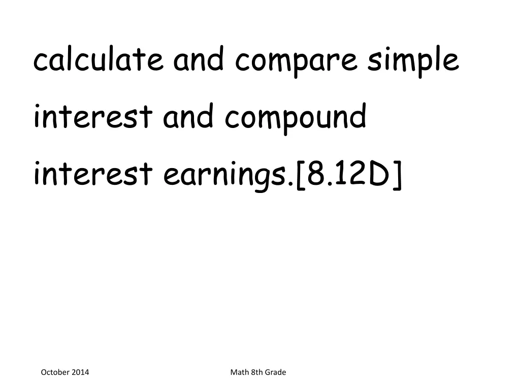 calculate and compare simple interest