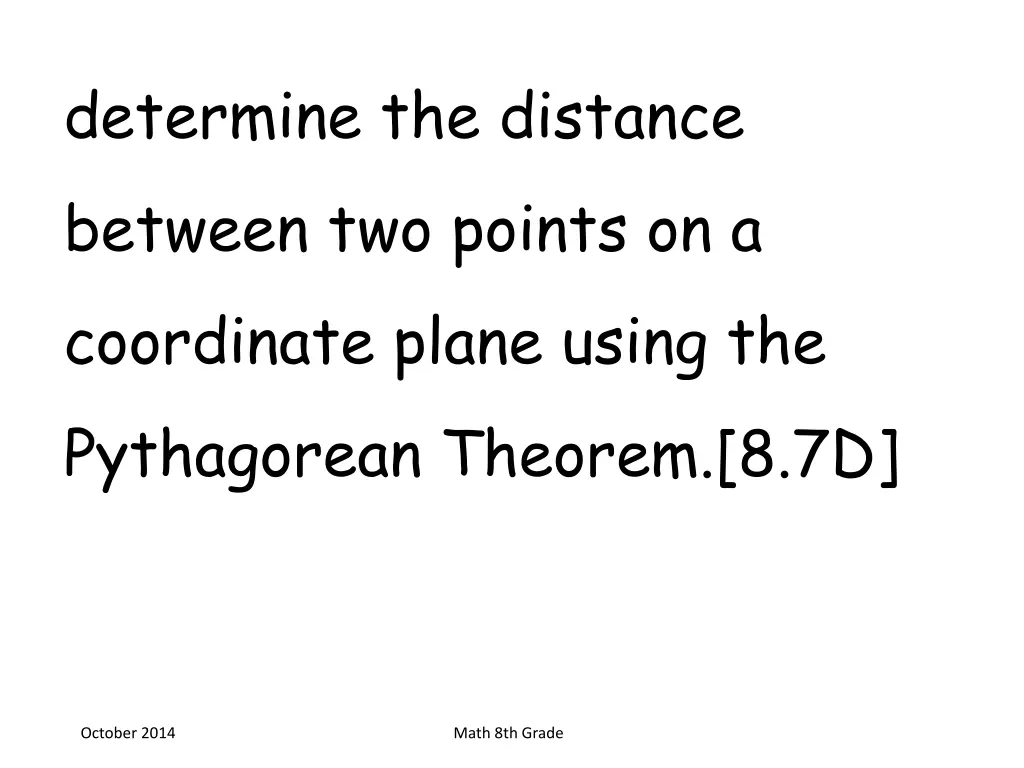 determine the distance between two points