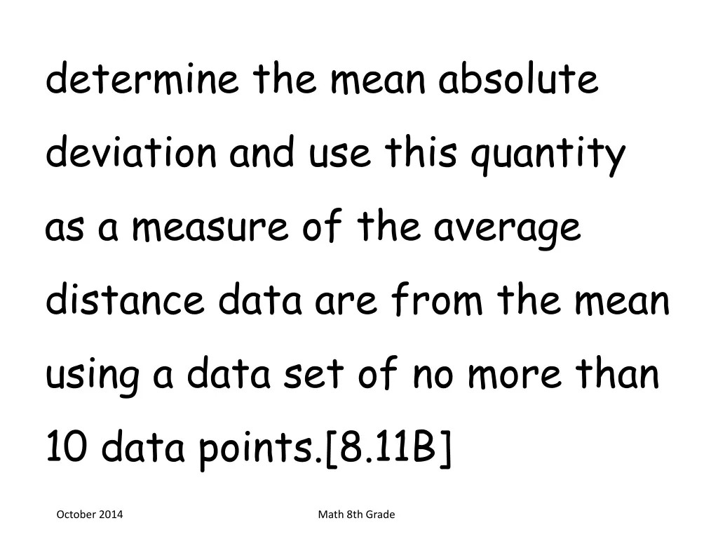 determine the mean absolute deviation