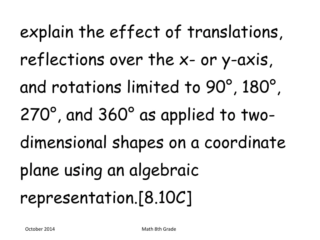 explain the effect of translations reflections