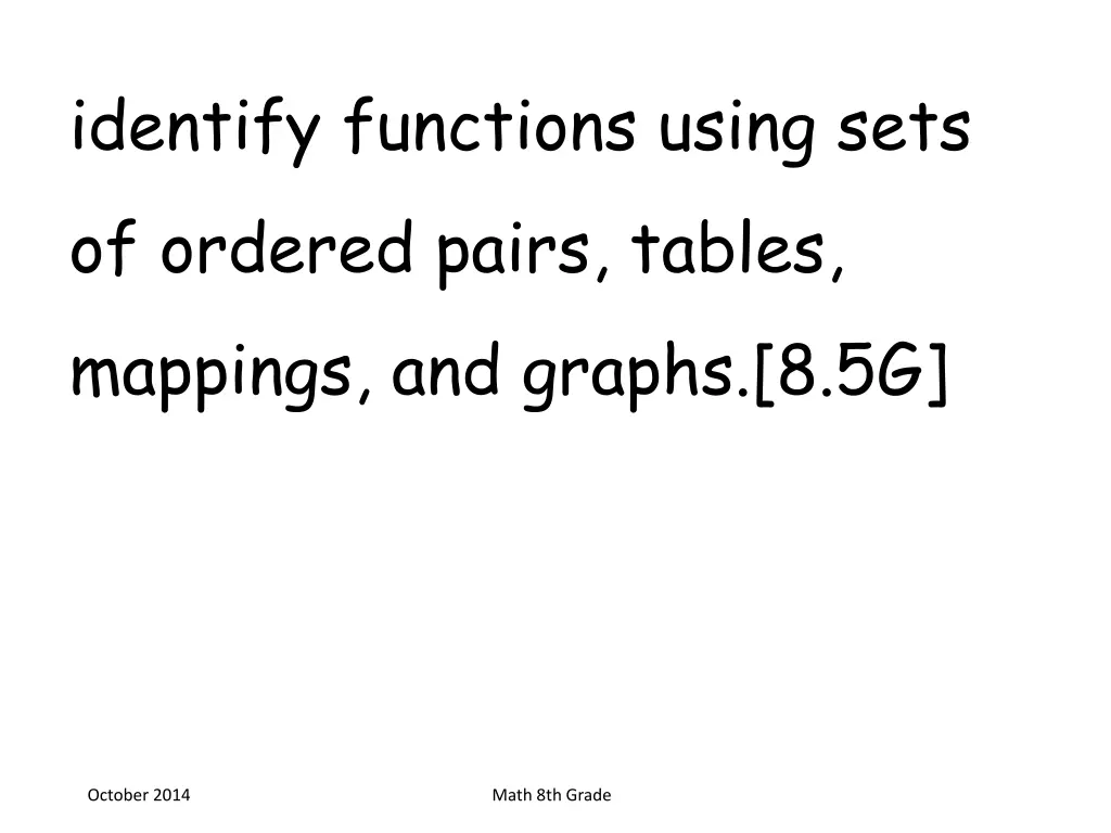 identify functions using sets of ordered pairs