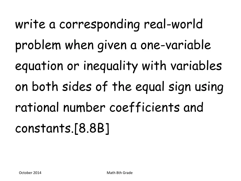 write a corresponding real world problem when