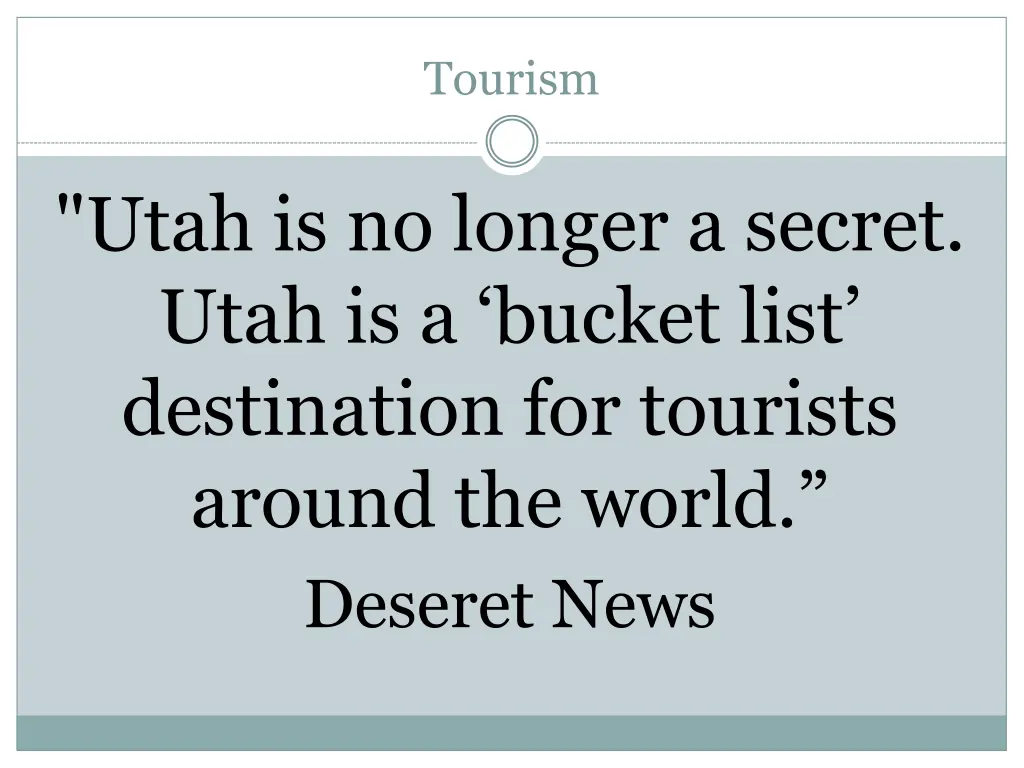 tourism