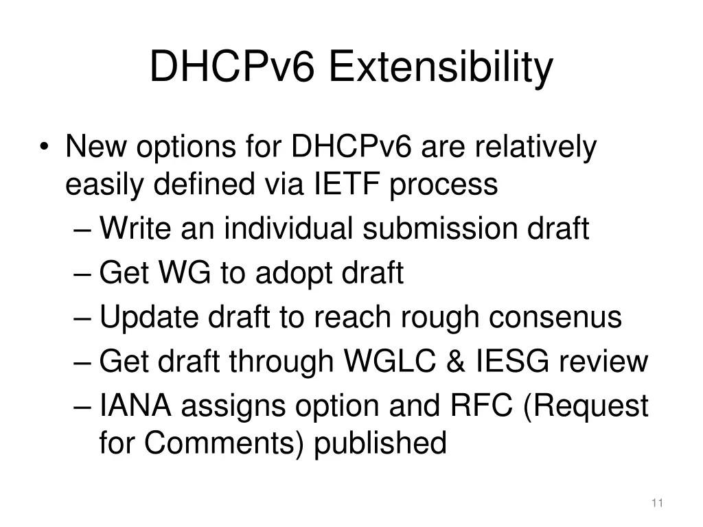 dhcpv6 extensibility