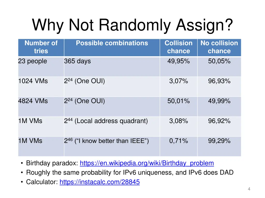 why not randomly assign
