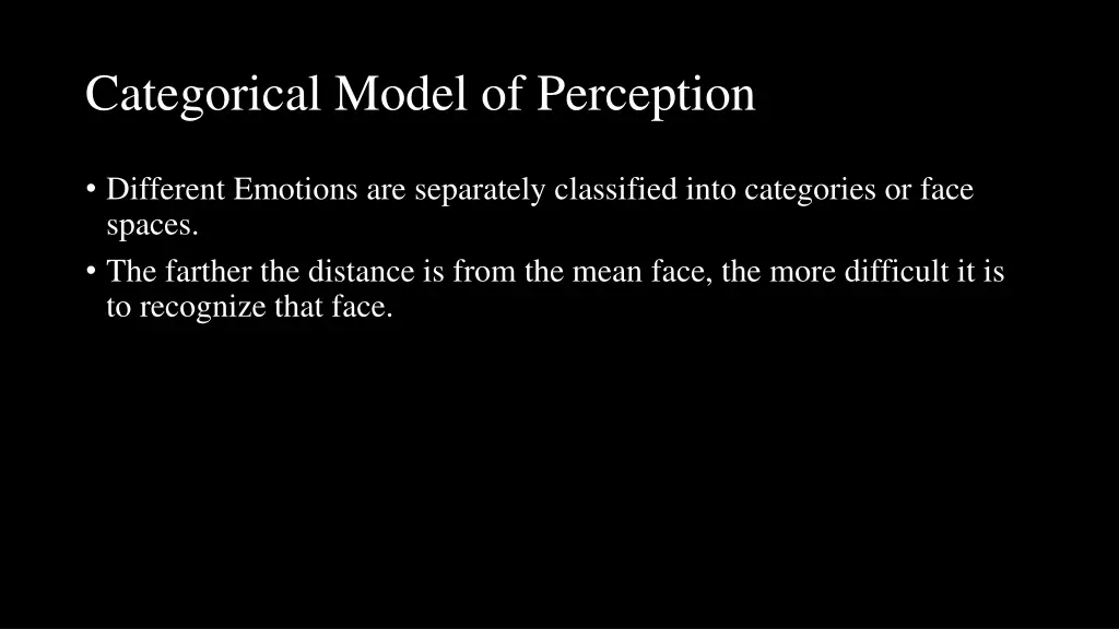 categorical model of perception