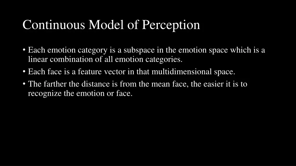 continuous model of perception