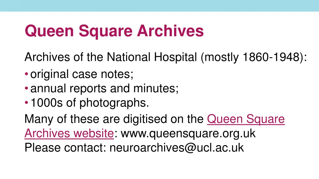 queen square archives