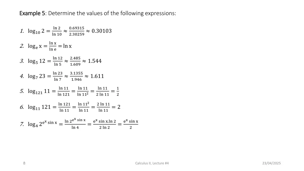 example example 5 5 determine the values