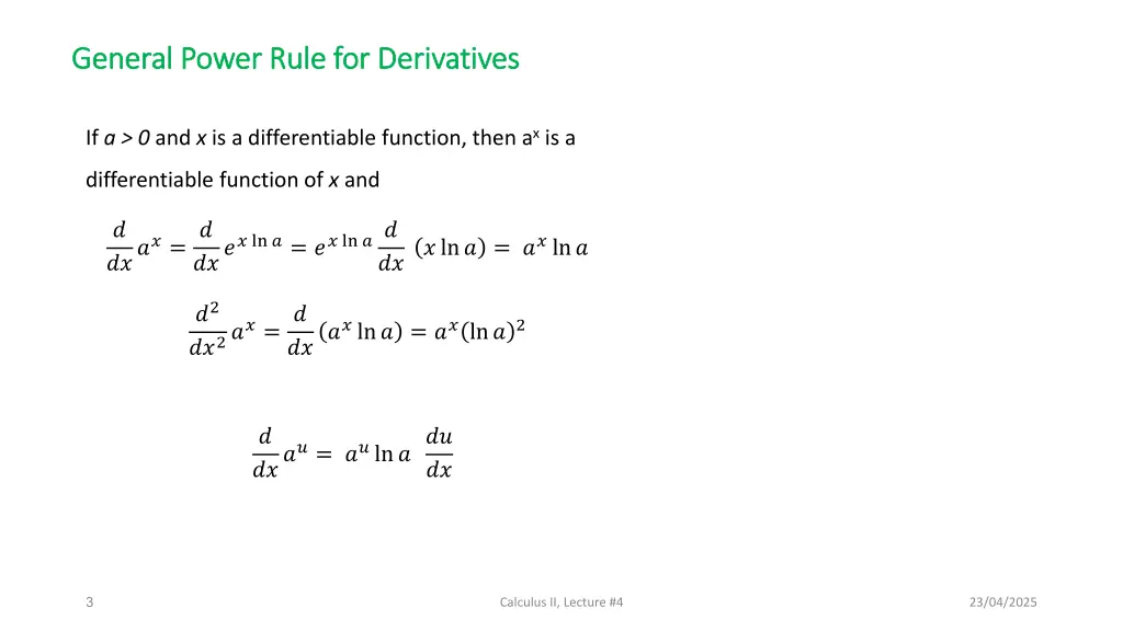 general power rule for derivatives general power
