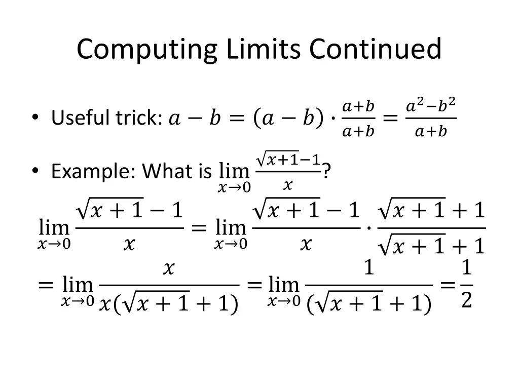 computing limits continued