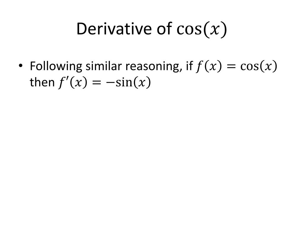 derivative of cos