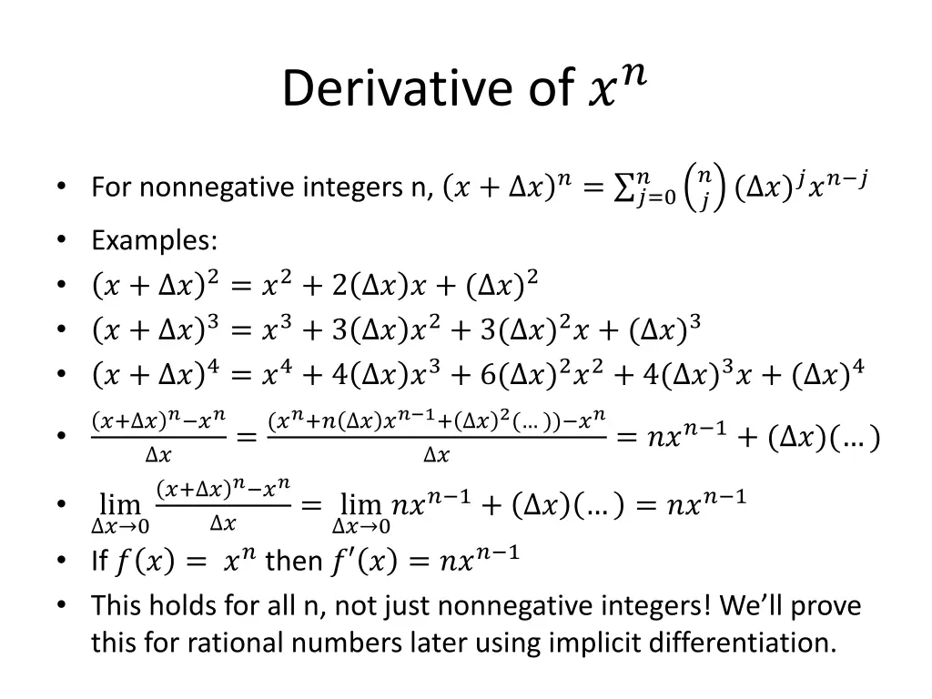 derivative of
