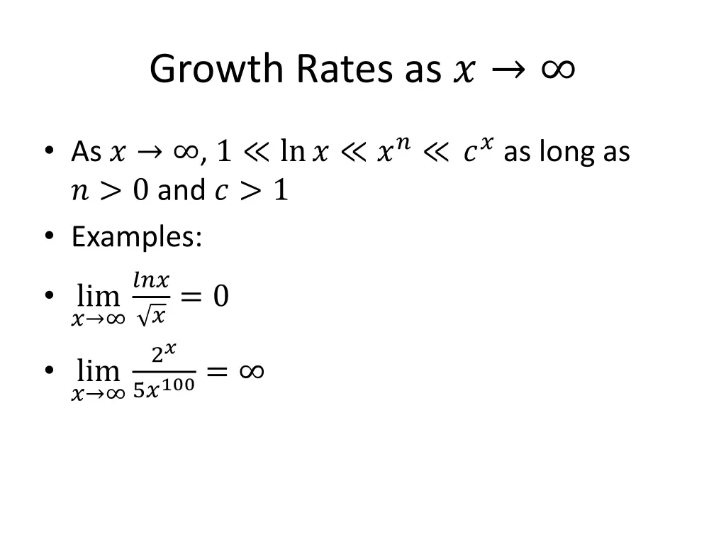 growth rates as