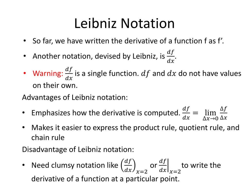 leibniz notation