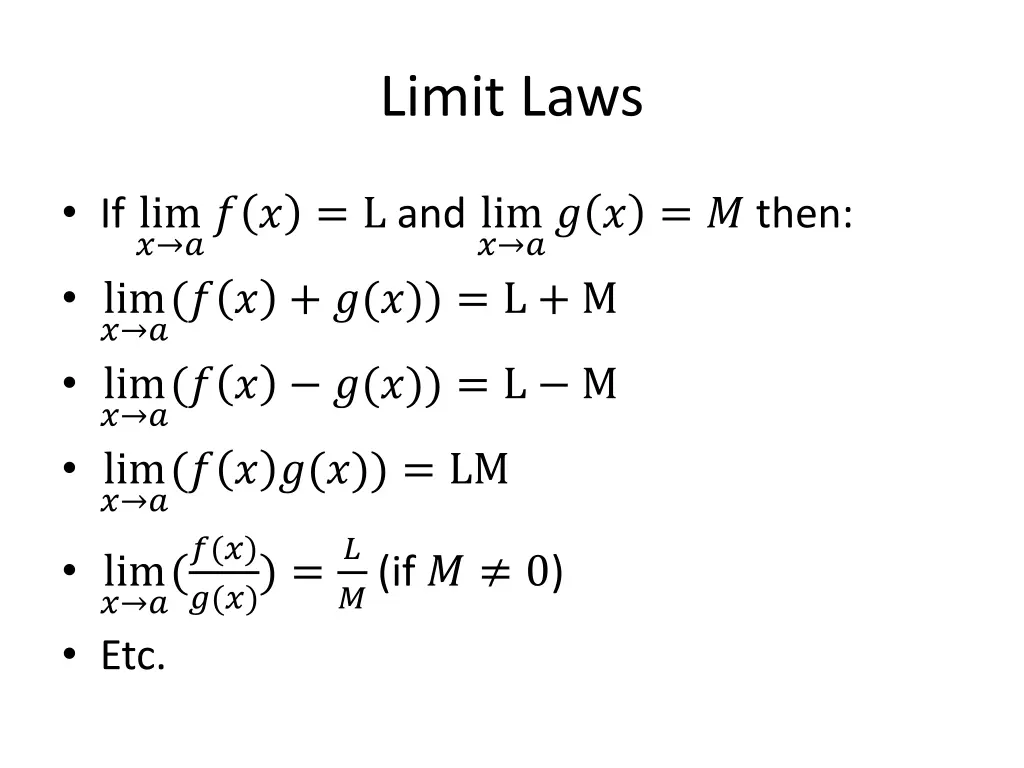 limit laws