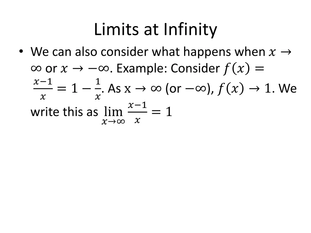 limits at infinity