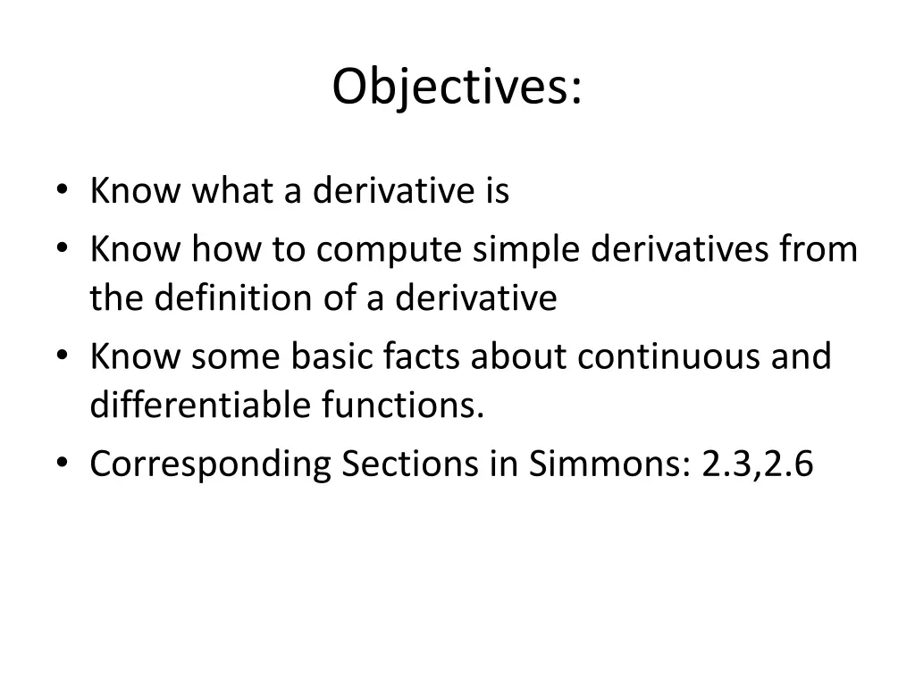 objectives 1