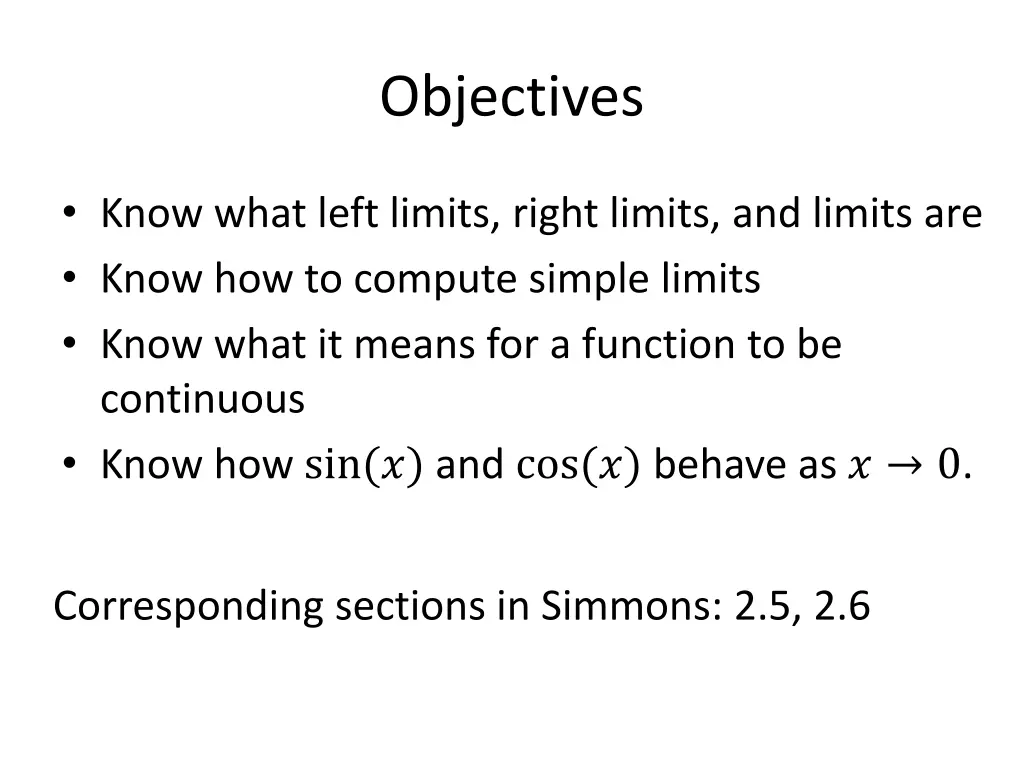 objectives