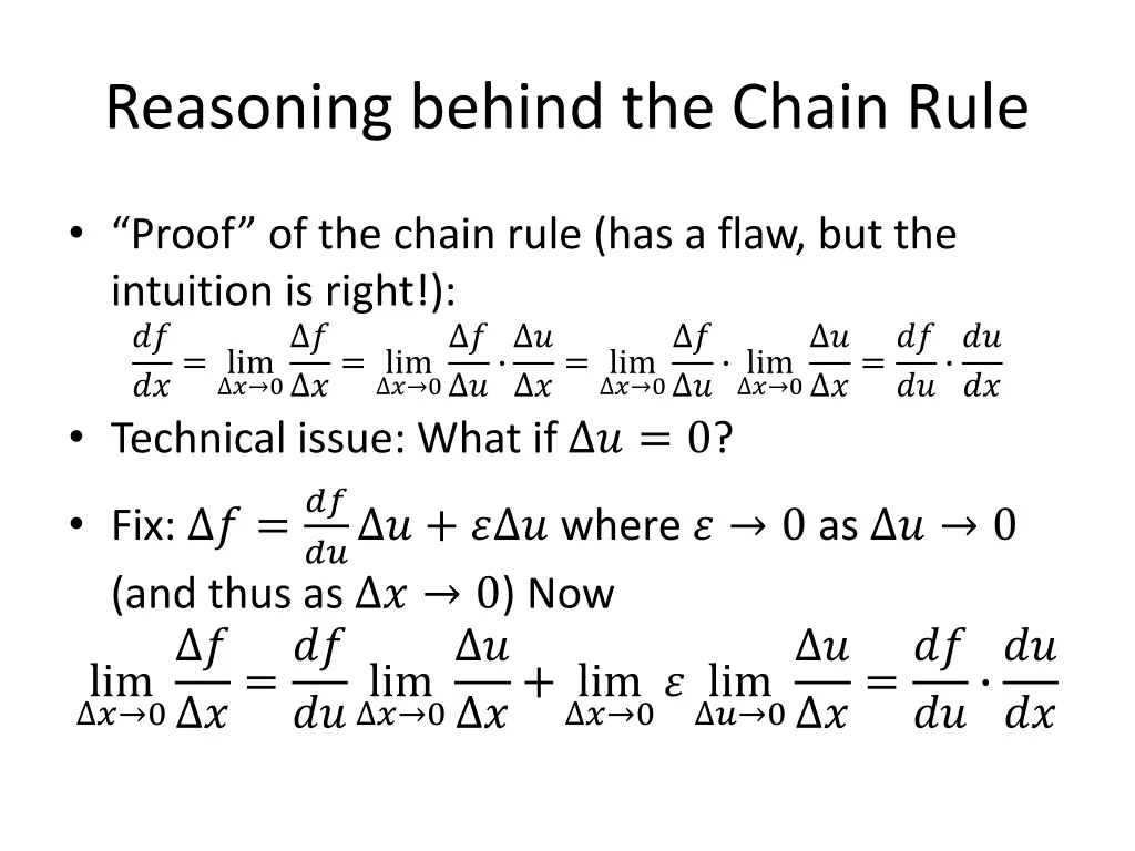 reasoning behind the chain rule