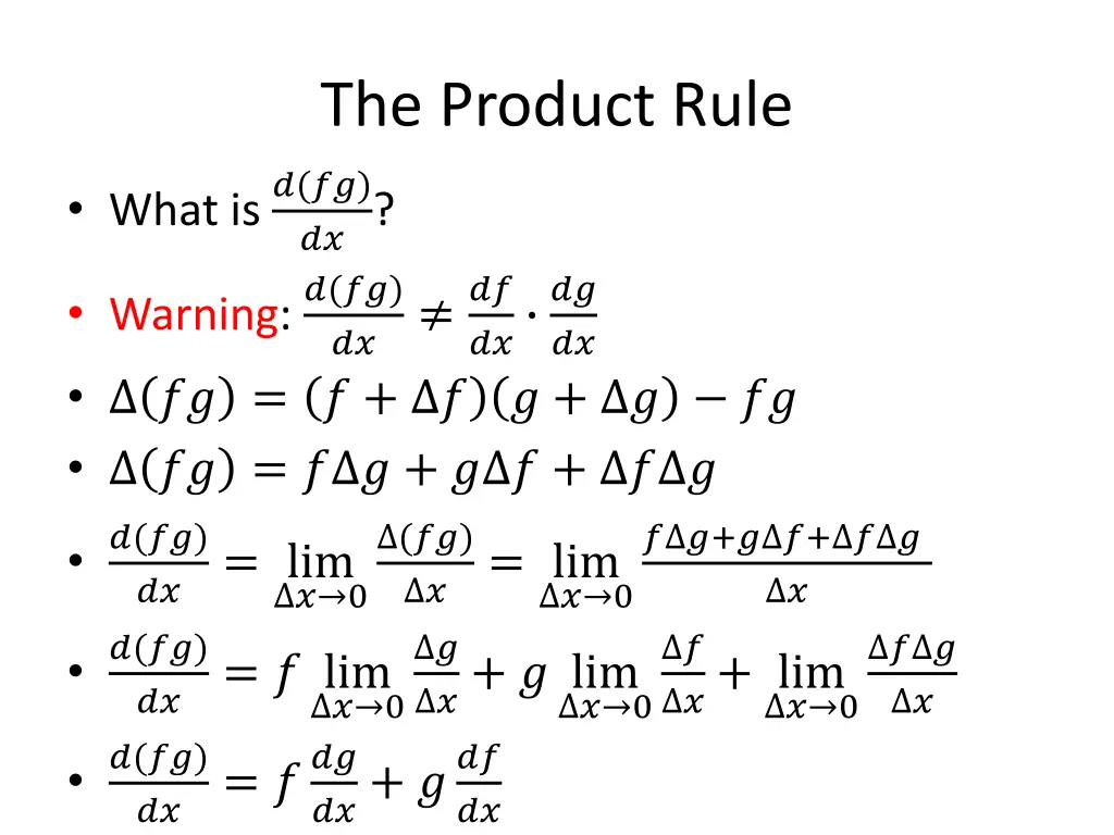 the product rule