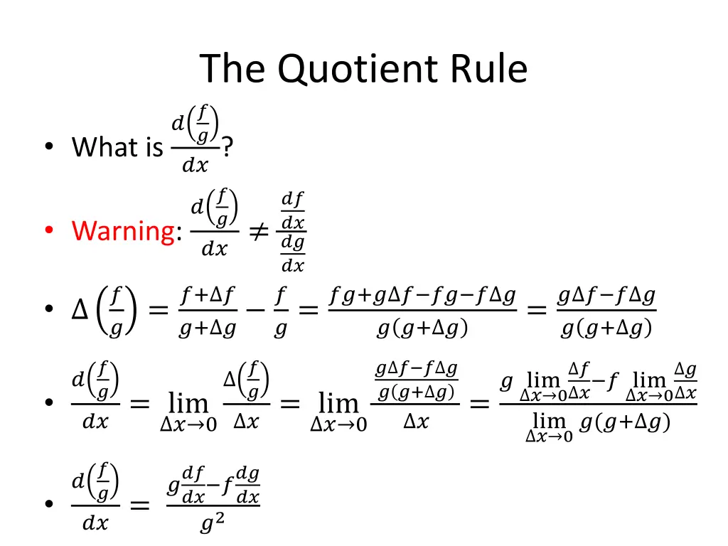 the quotient rule