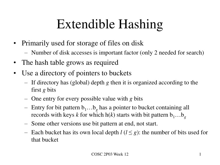 extendible hashing