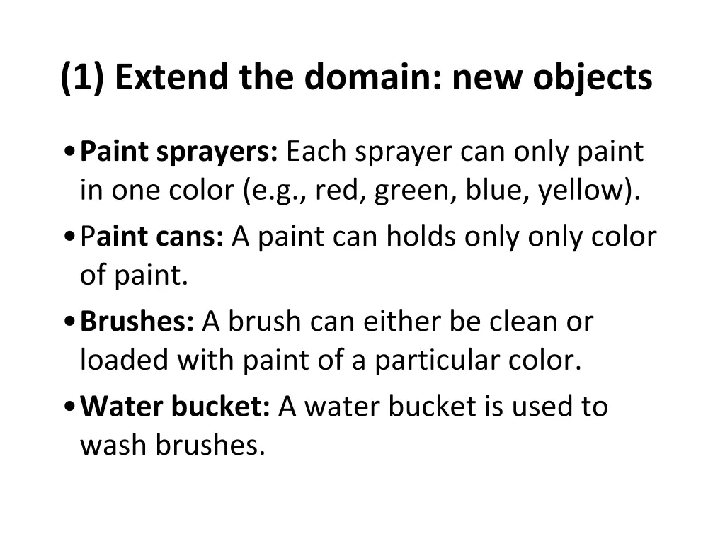 1 extend the domain new objects