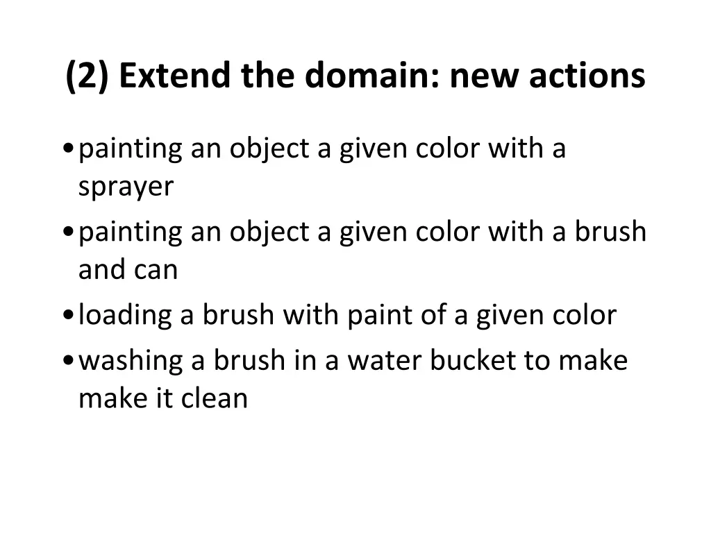 2 extend the domain new actions