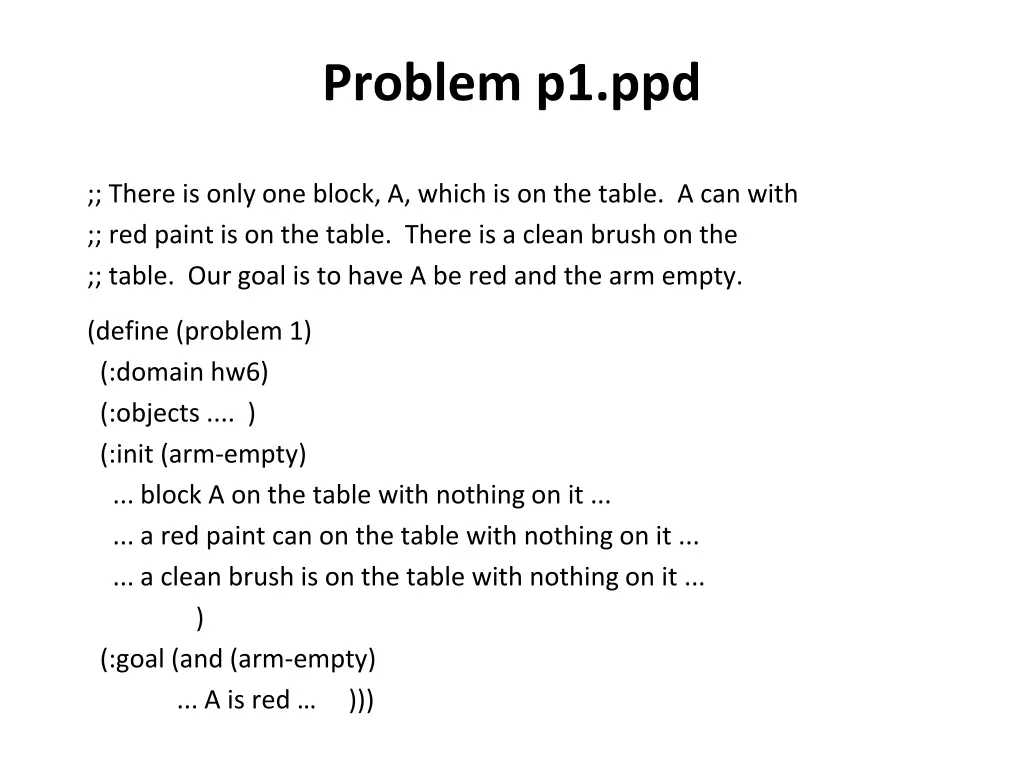 problem p1 ppd