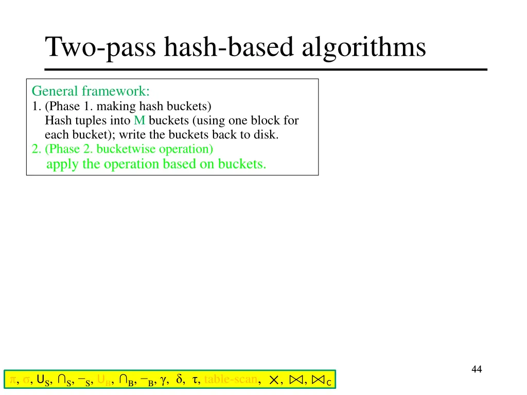 two pass hash based algorithms 4