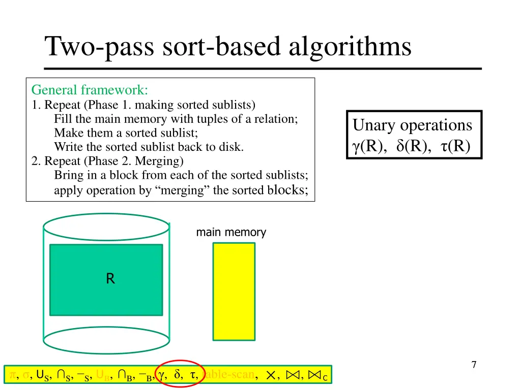 two pass sort based algorithms 1