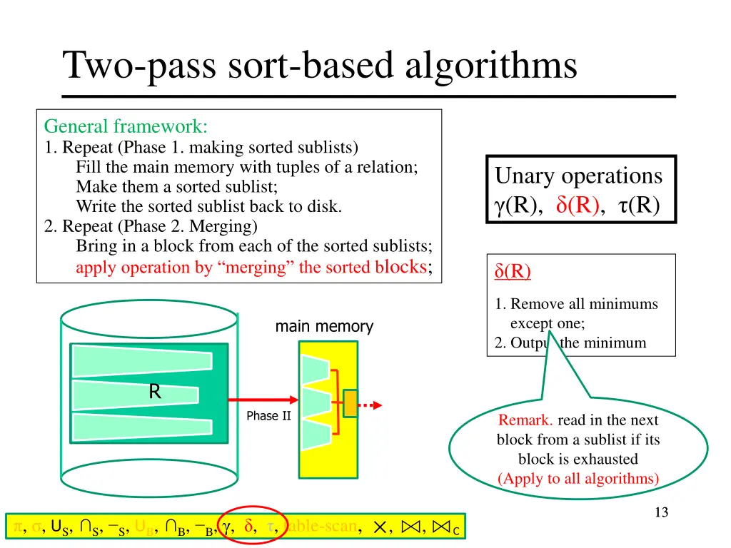 two pass sort based algorithms 7