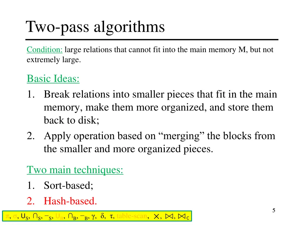 two pass algorithms