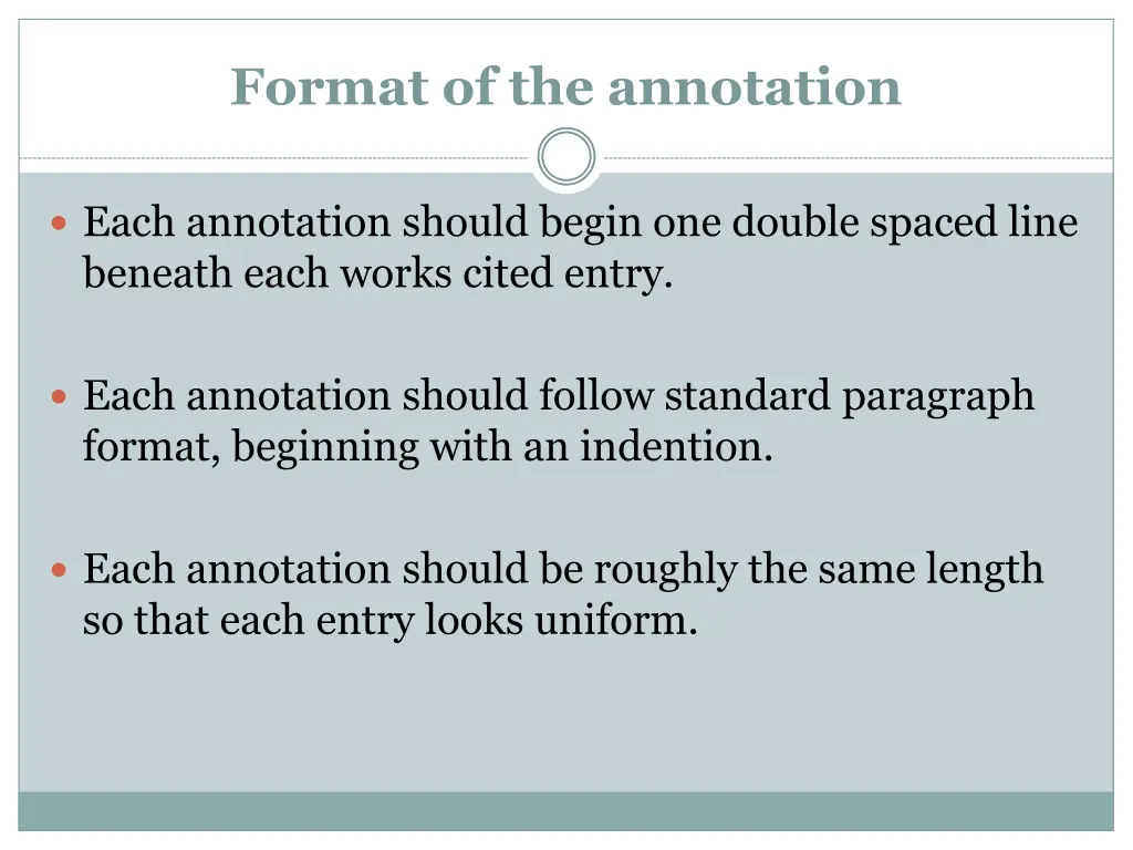 format of the annotation