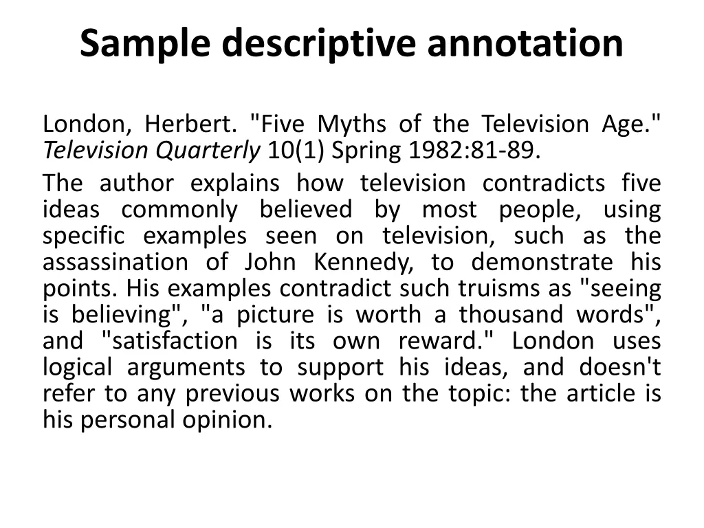 sample descriptive annotation