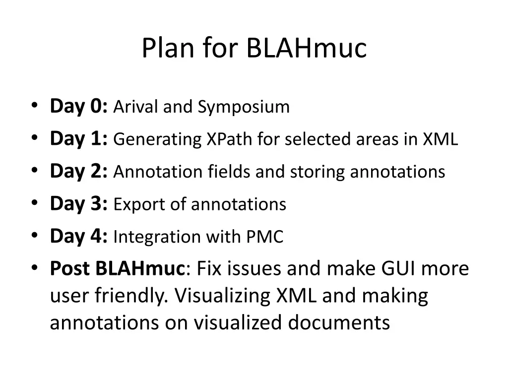 plan for blahmuc