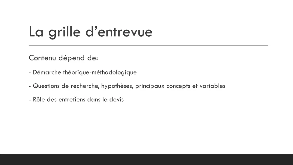la grille d entrevue