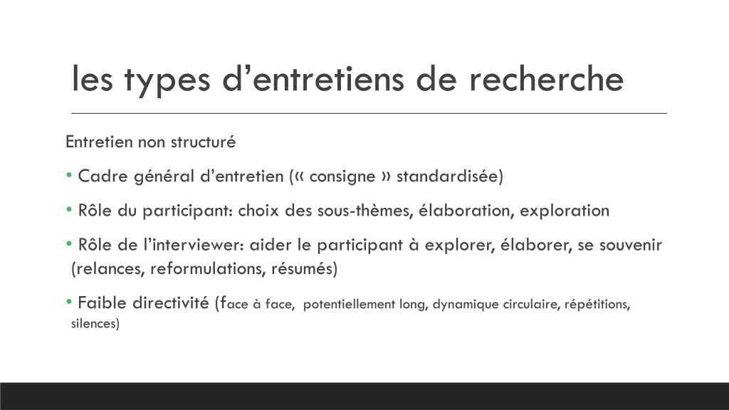 les types d entretiens de recherche