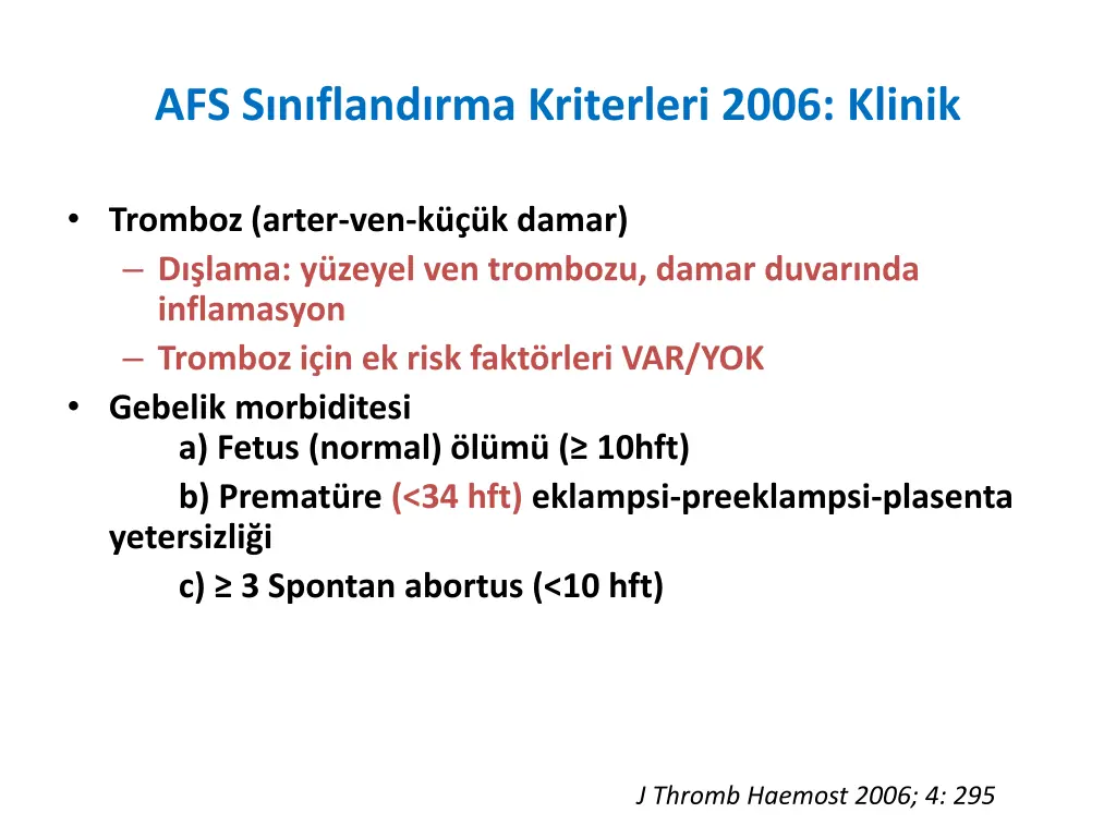 afs s n fland rma kriterleri 2006 klinik