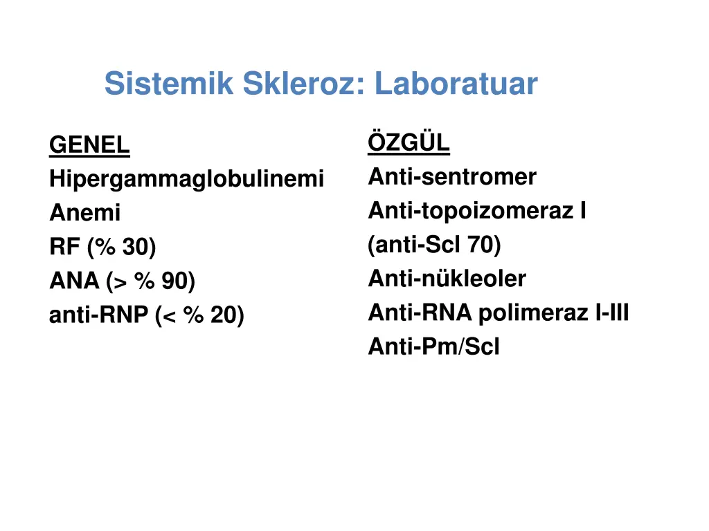 sistemik skleroz laboratuar