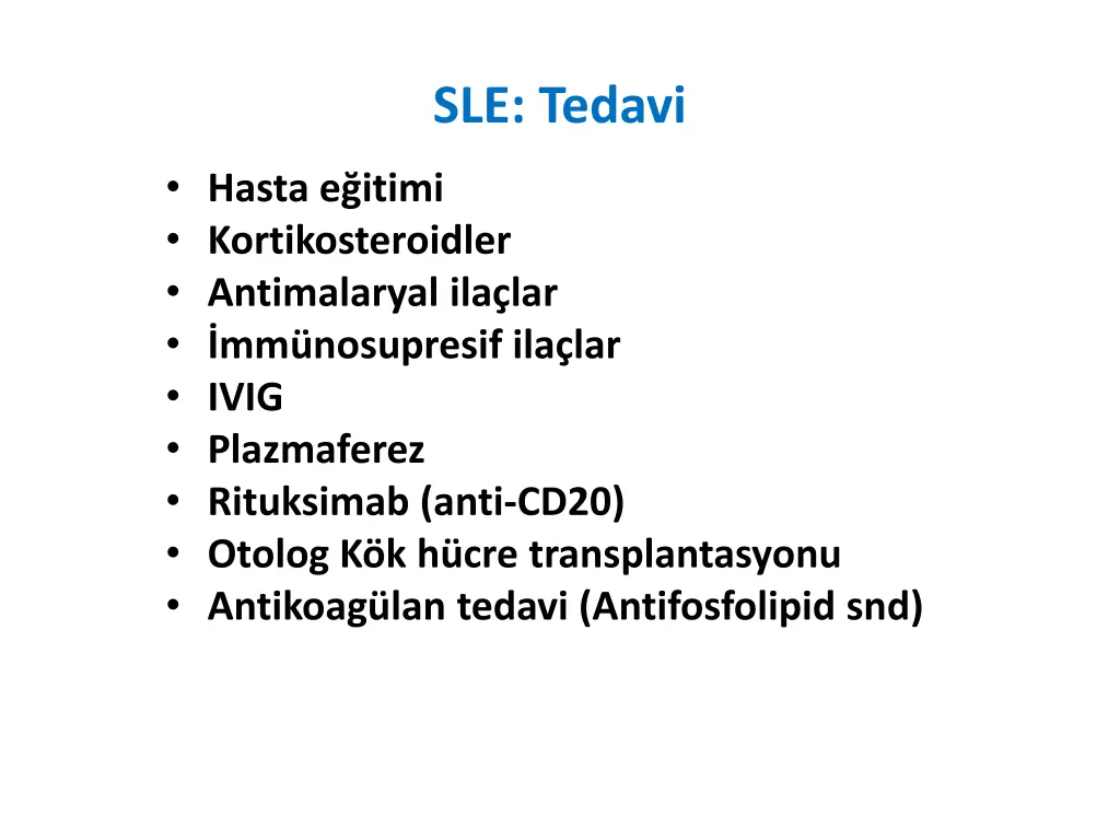 sle tedavi