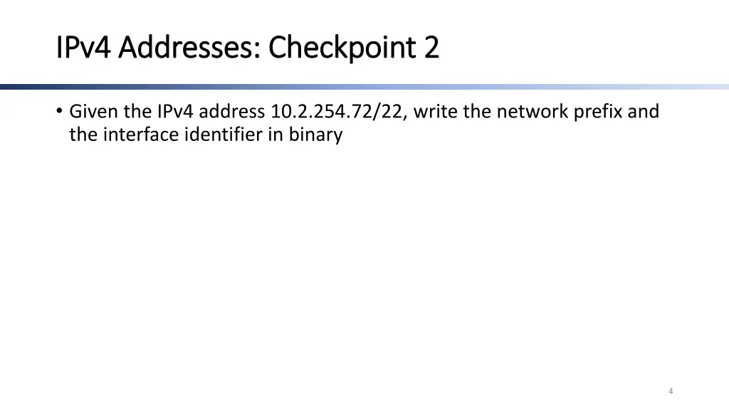 ipv4 addresses checkpoint 2 ipv4 addresses